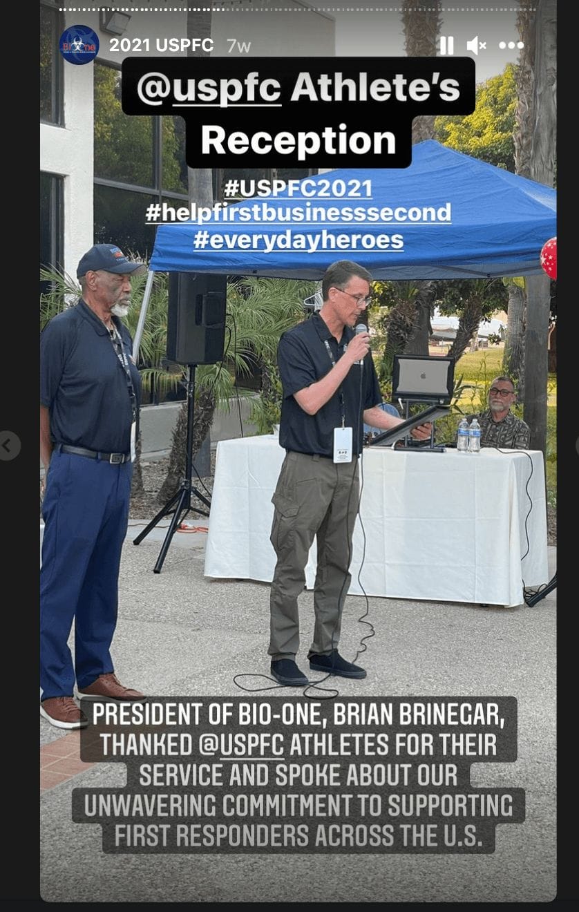 Bio-One President Brian Brinegar Speaking During the Athlete's Reception